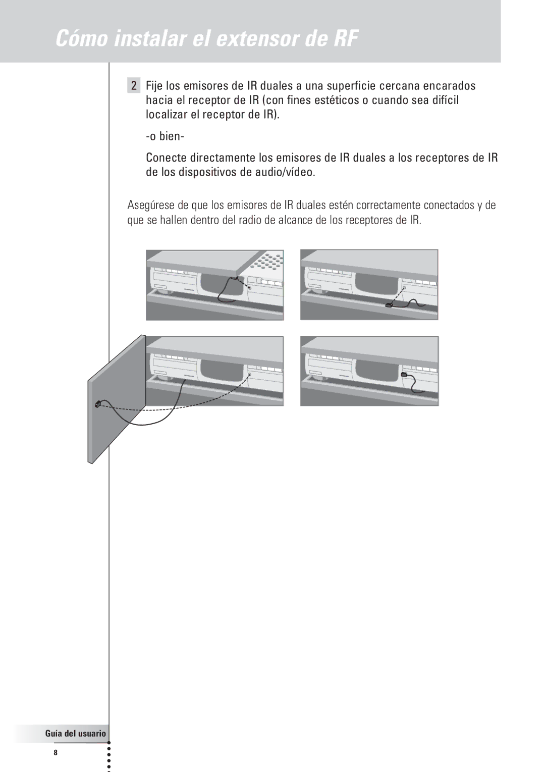 Philips SBC LI910, RFX6500 manual Cómo instalar el extensor de RF 