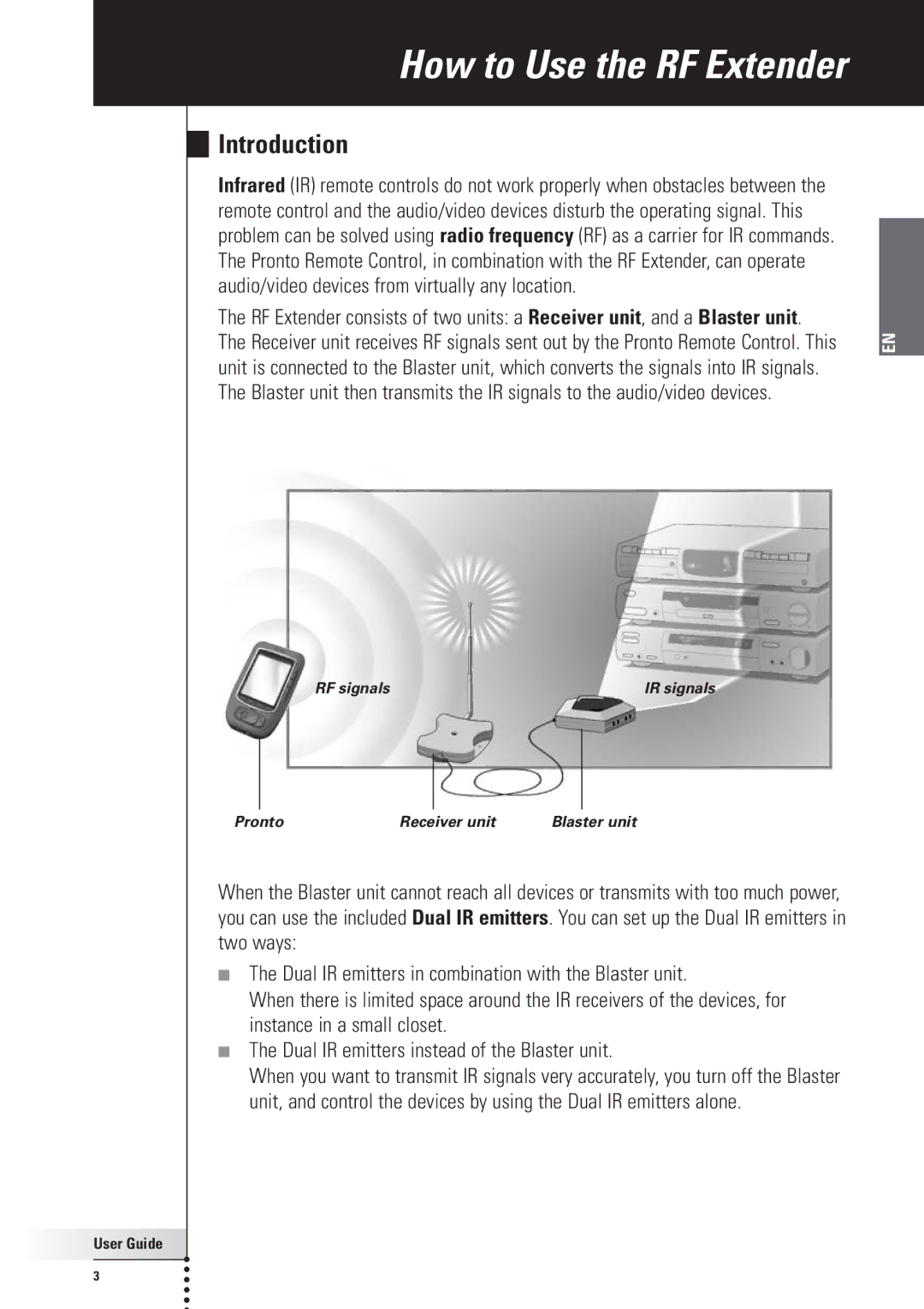 Philips RFX6500, SBC LI910 manual How to Use the RF Extender, Introduction 