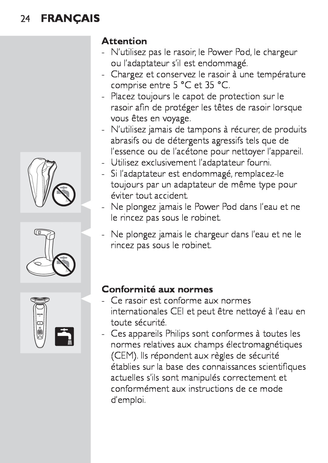 Philips RQ1062, RQ1052, RQ1050, RQ1060 manual Français, Conformité aux normes 