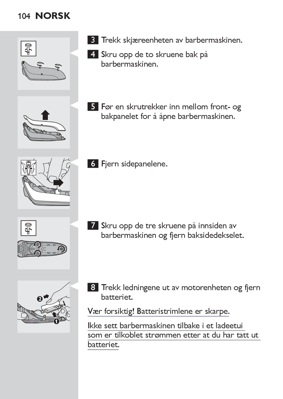 Philips RQ1060 manual Norsk 