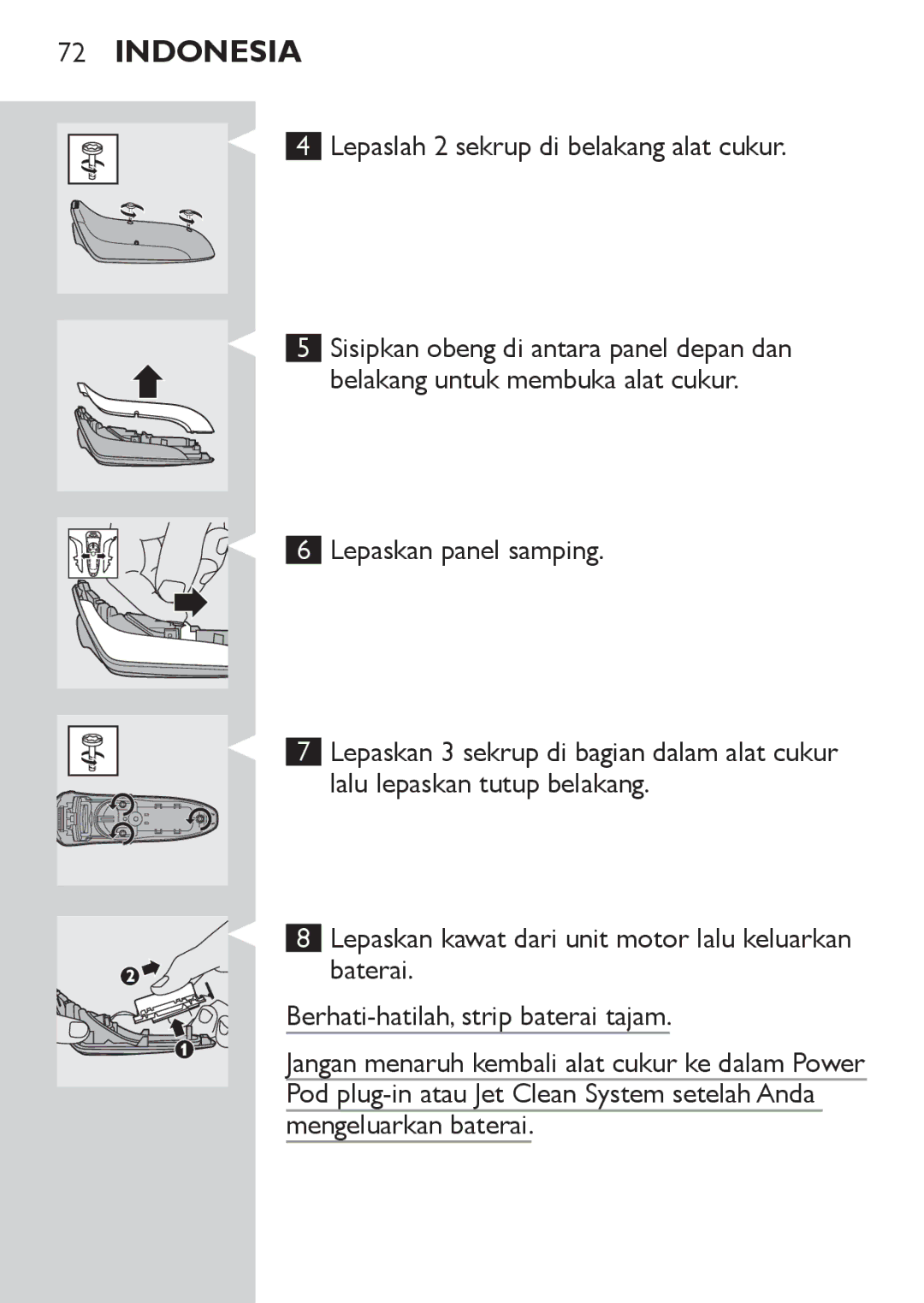 Philips RQ1087, RQ1077 manual Indonesia 