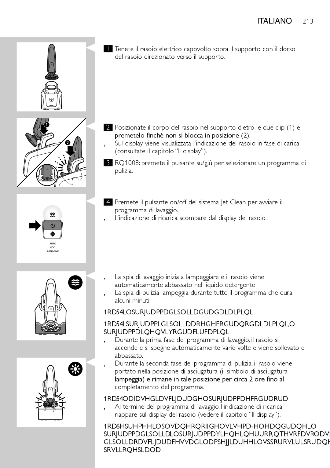 Philips RQ1200 user manual Italiano 