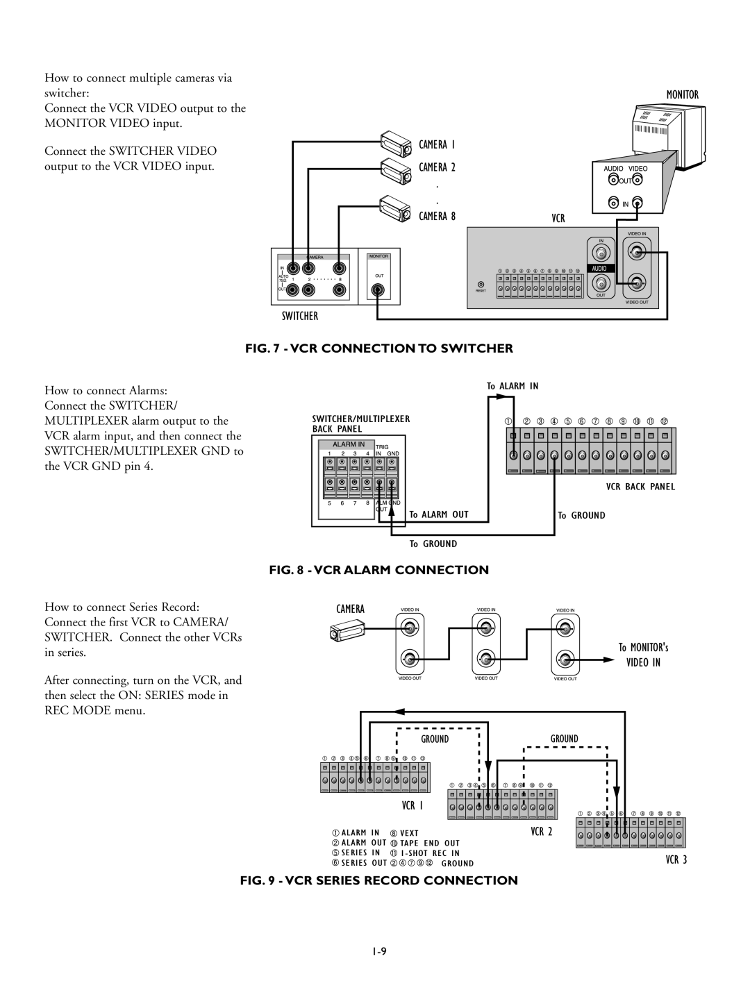 Philips RT30A, RT960A manual VCR Connection to Switcher 