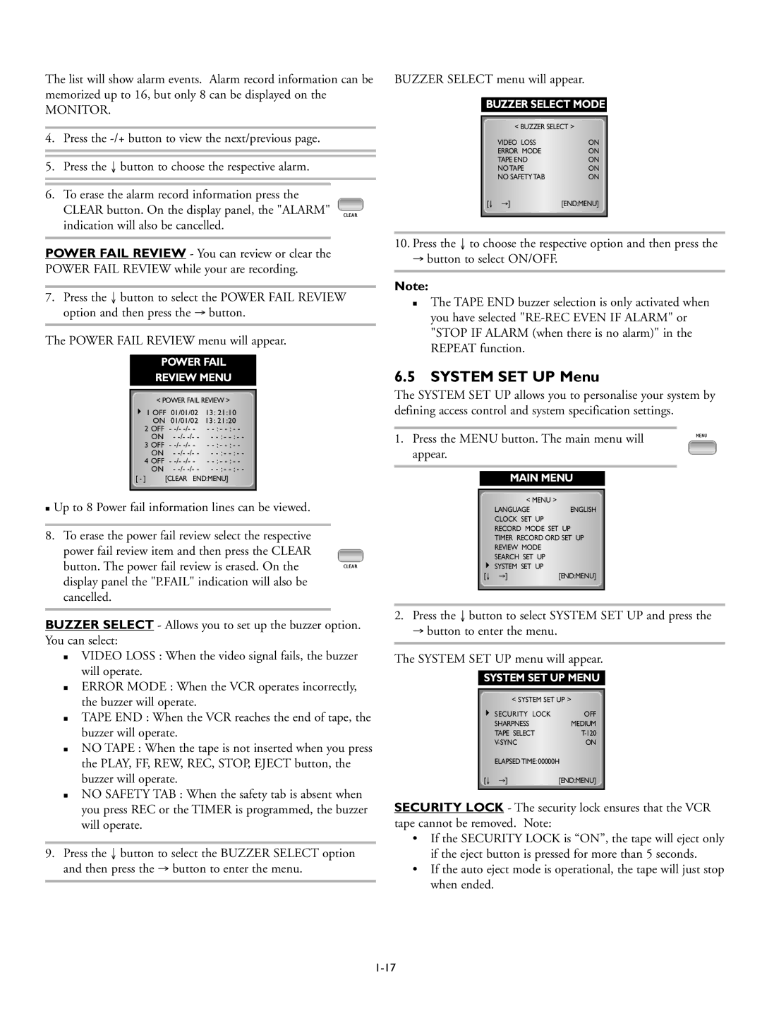 Philips RT30A, RT960A manual System SET UP Menu, Monitor 