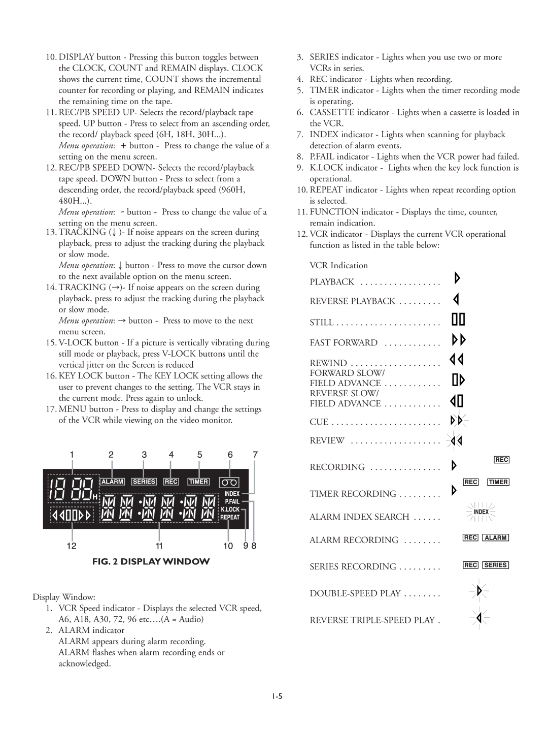 Philips RT30A, RT960A manual Display Window 