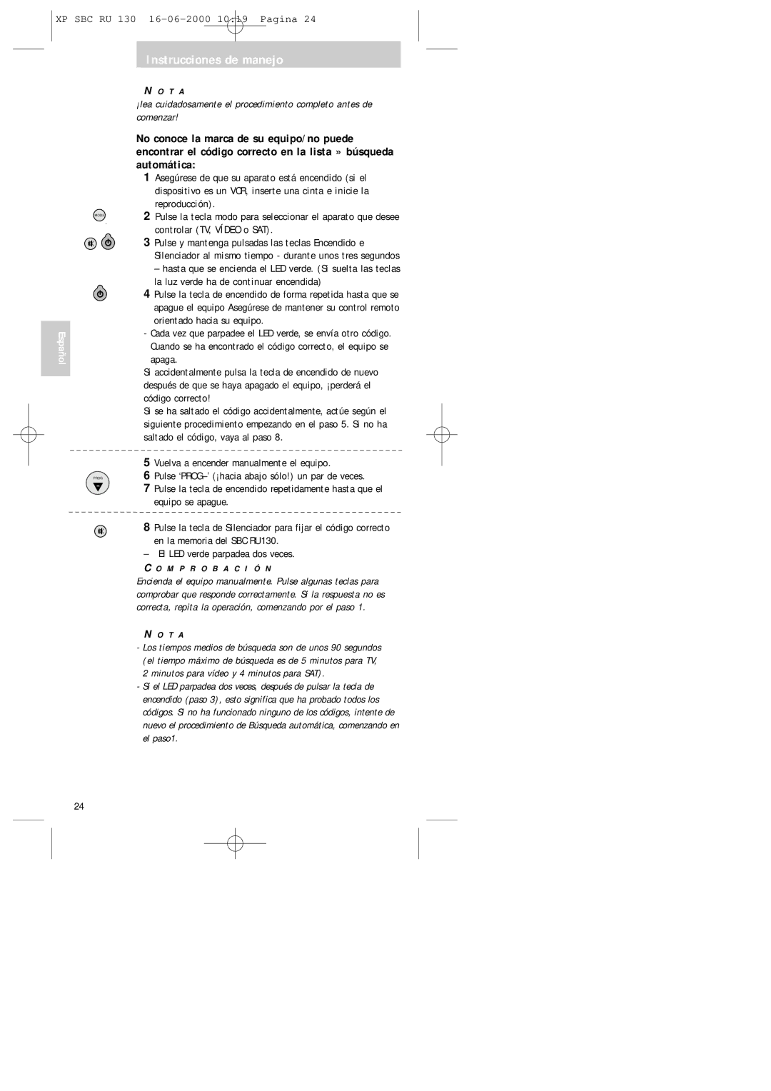 Philips RU130 manual Instrucciones de manejo 