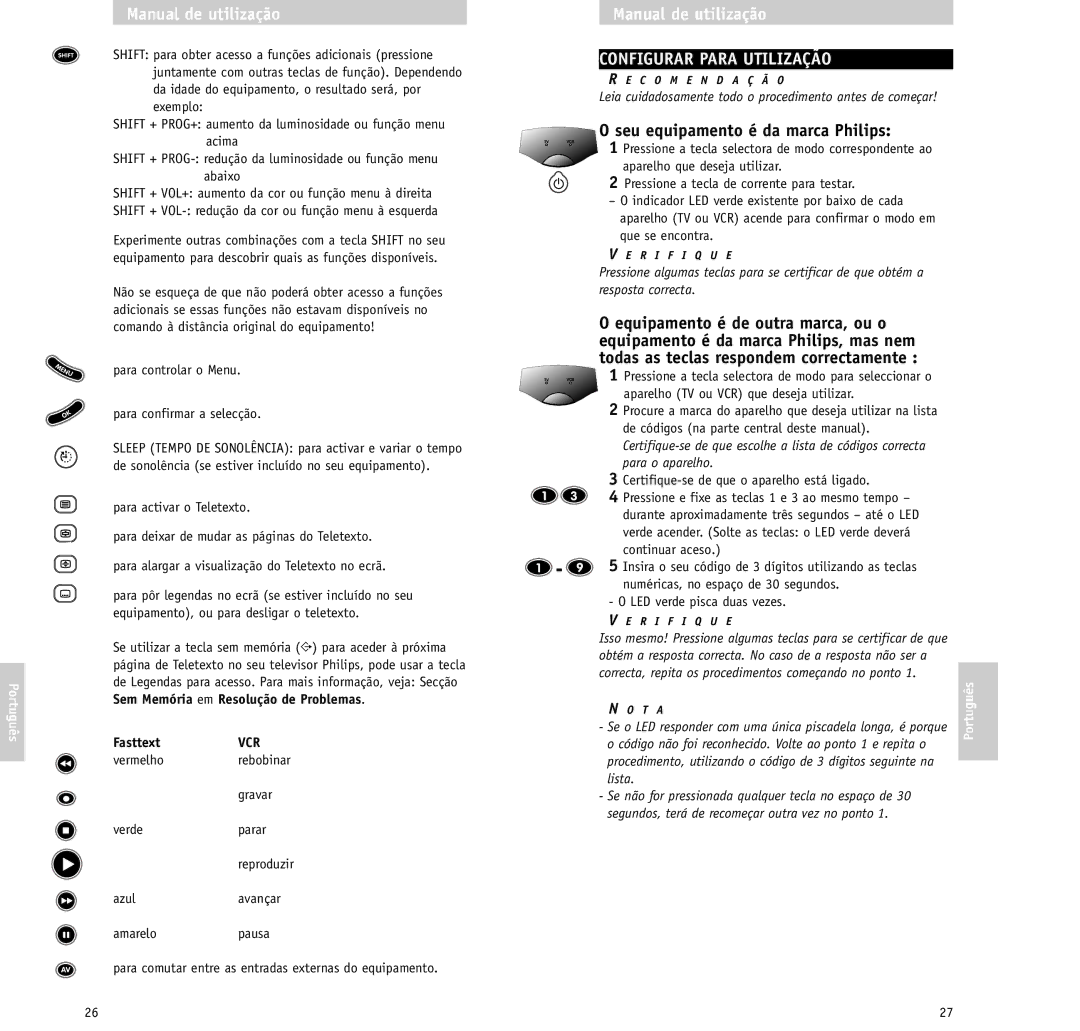 Philips RU620/87 manual Configurar Para Utilização, Seu equipamento é da marca Philips 