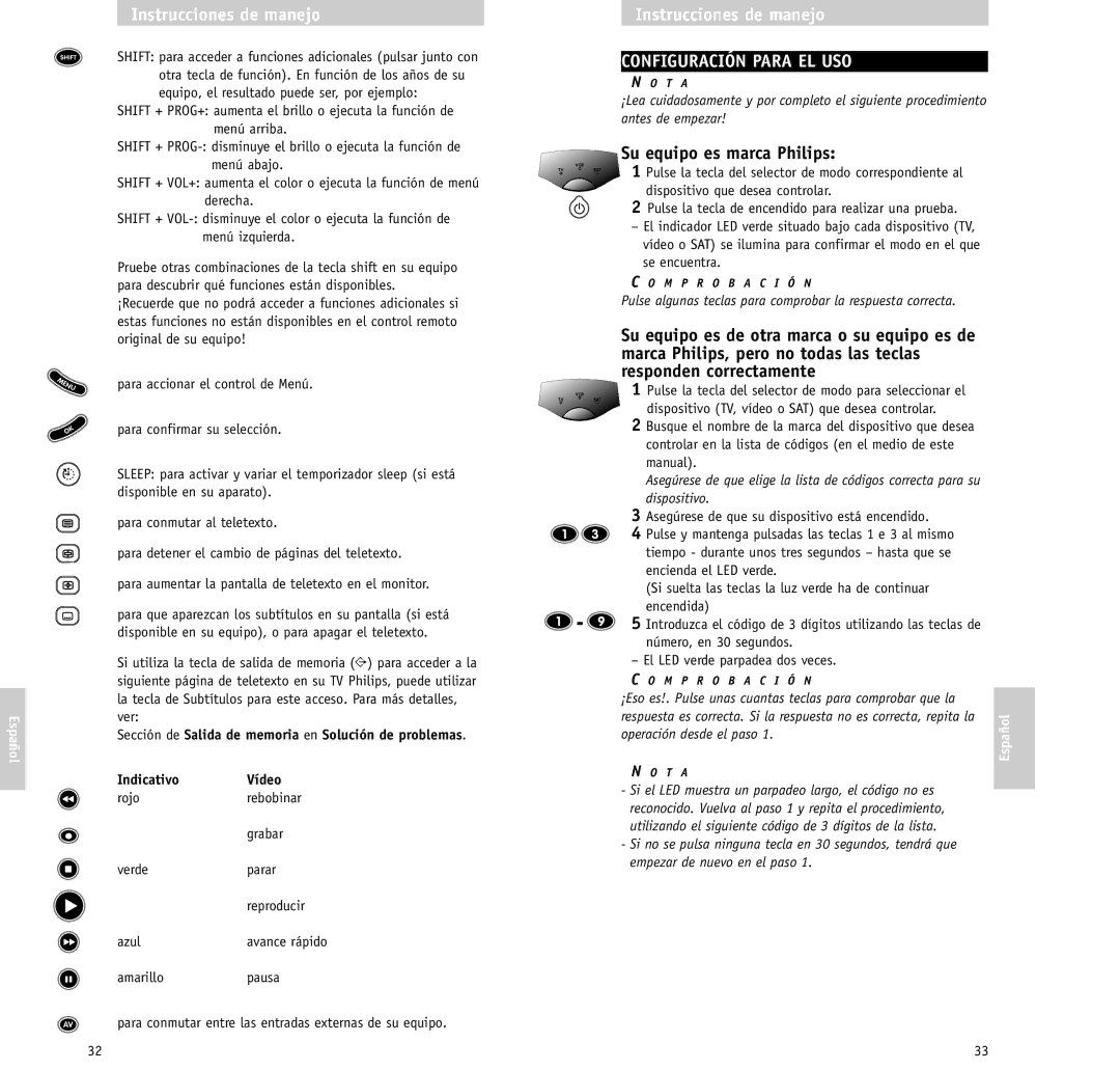 Philips RU630/00 manual Configuración Para EL USO, Su equipo es marca Philips 