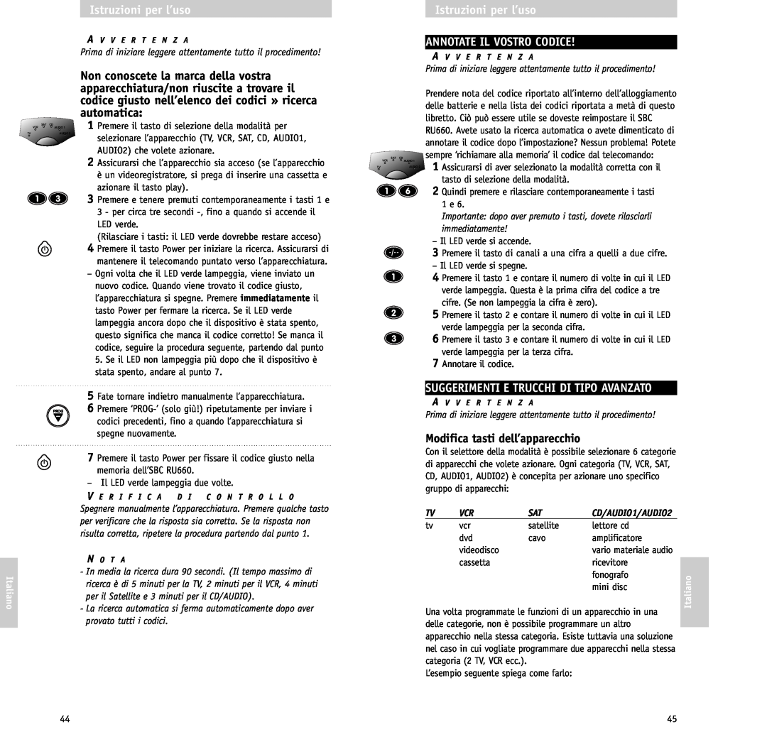 Philips RU/660/00 Annotate Il Vostro Codice, Suggerimenti E Trucchi Di Tipo Avanzato, Modifica tasti dell’apparecchio 