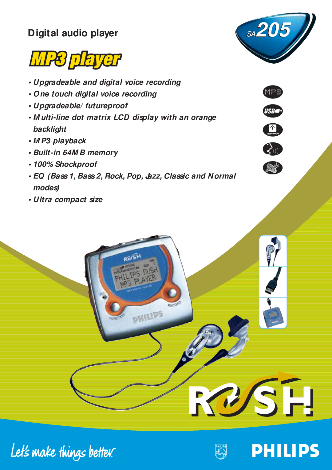 Philips RUSH SA205 manual 