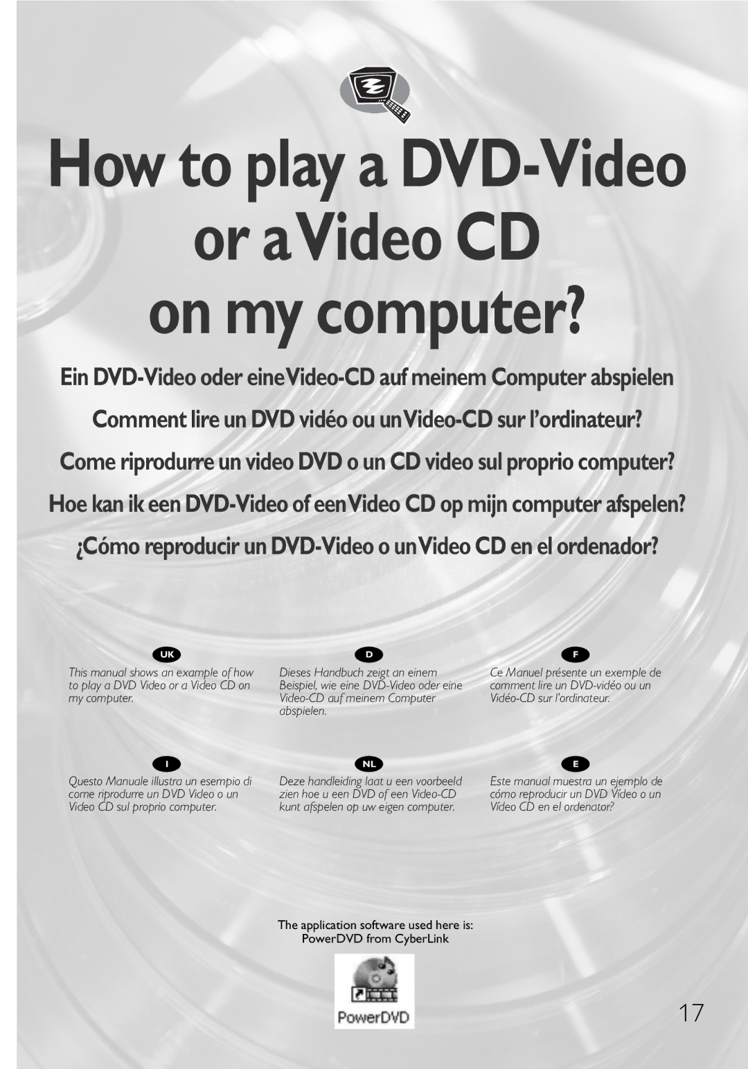 Philips RWDV3212 manual Or aVideo CD On my computer? 