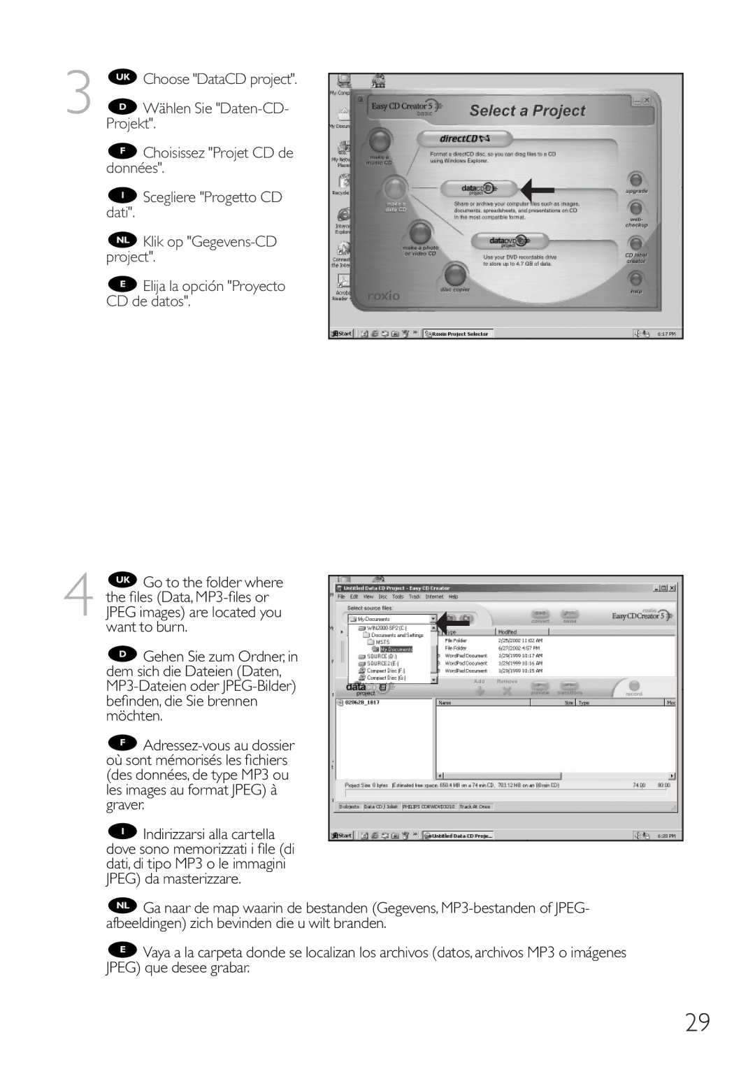 Philips RWDV3212 manual Wählen Sie Daten-CD 