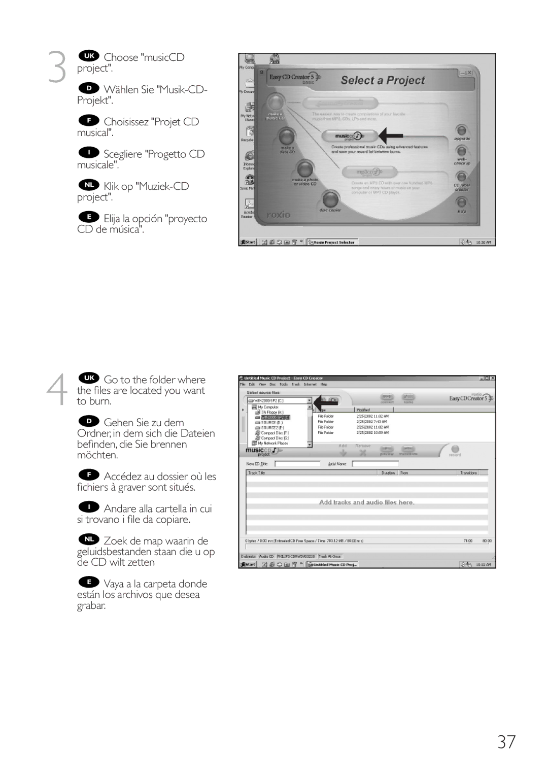 Philips RWDV3212 manual Andare alla cartella in cui si trovano i ﬁle da copiare 