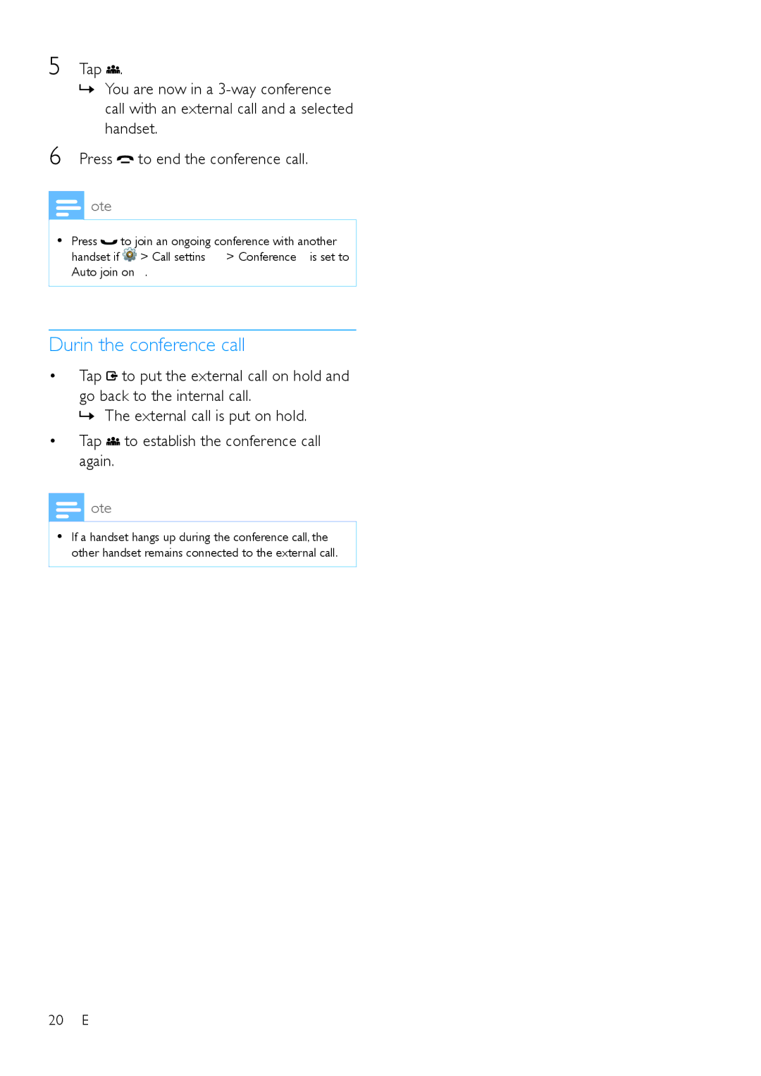 Philips s10, S10A user manual During the conference call 