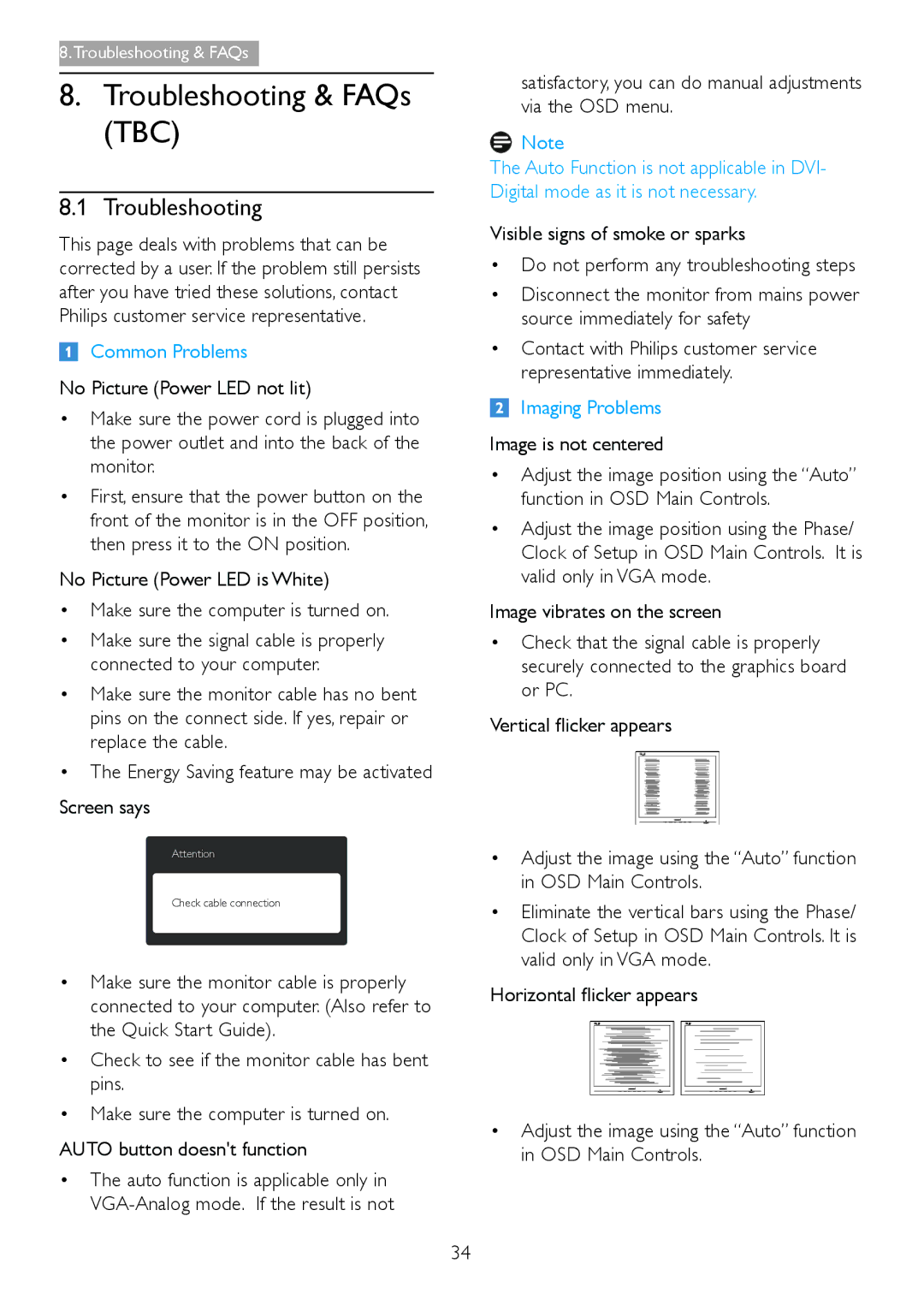 Philips S221C3 user manual Troubleshooting & FAQs TBC 