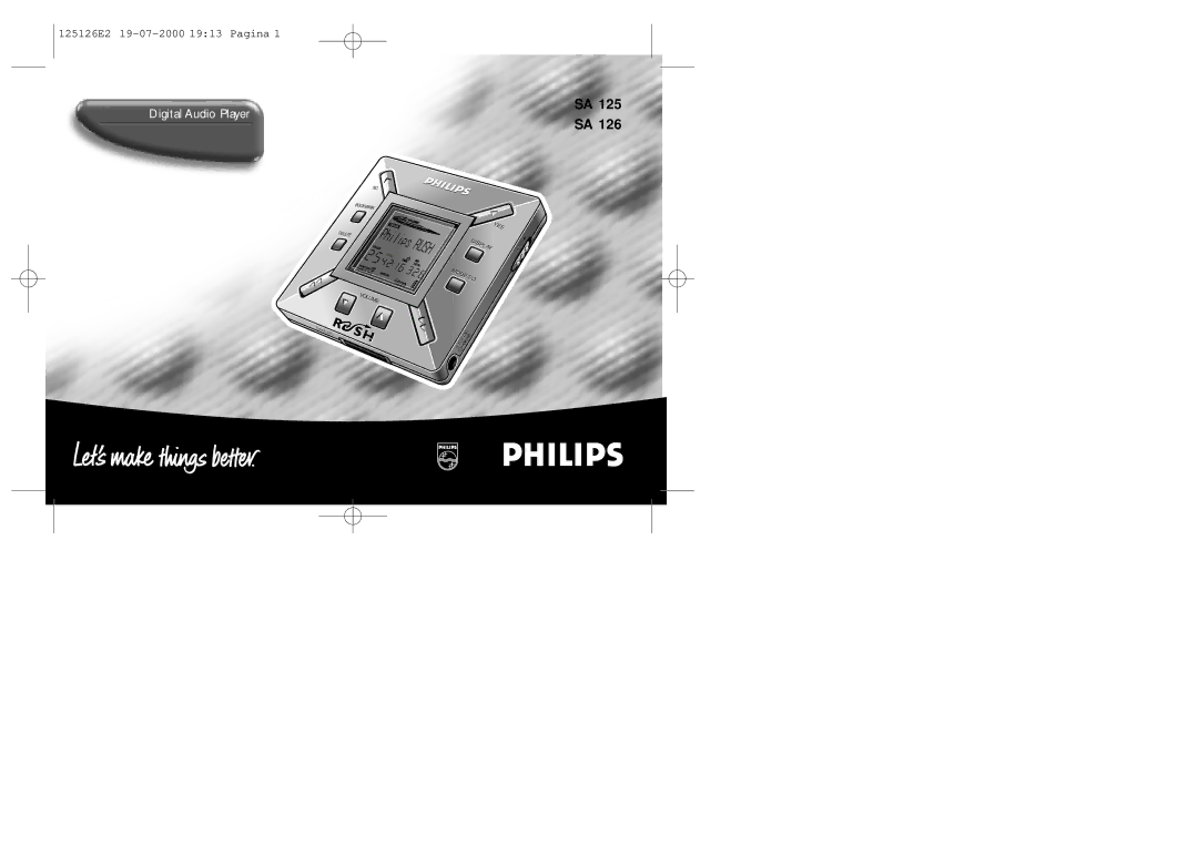 Philips SA 125, SA 126 manual Digital Audio Player 