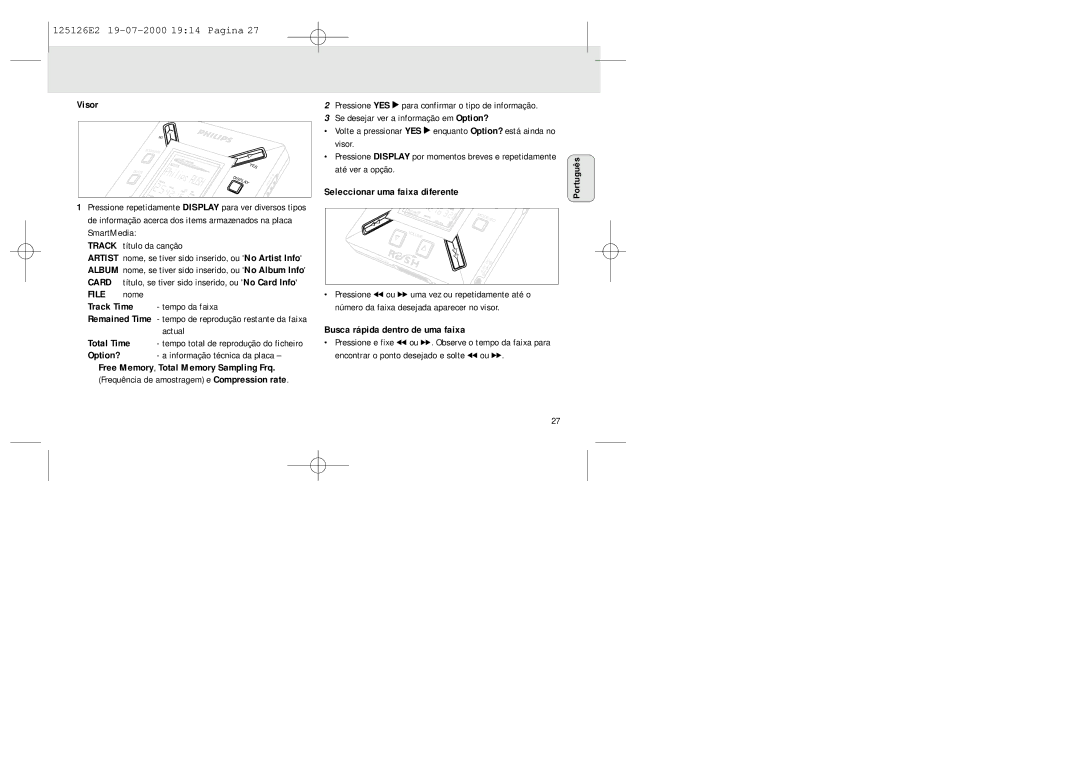 Philips SA 125, SA 126 manual Card, File 