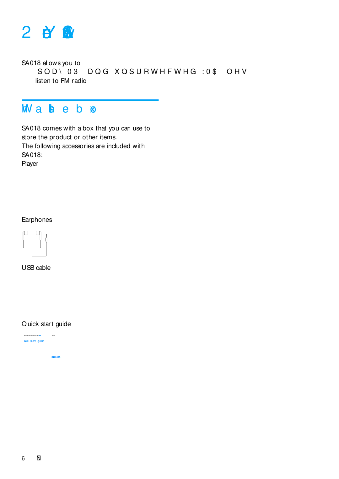 Philips SA018104, SA018102 user manual Your new SA018, What’s in the box 