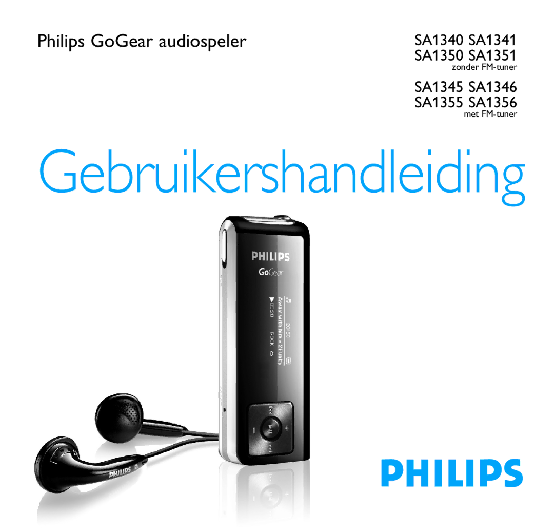 Philips SA1341, SA1356, SA1340, SA1355, SA1351, SA1346, SA1345, SA1350 manual Gebruikershandleiding 