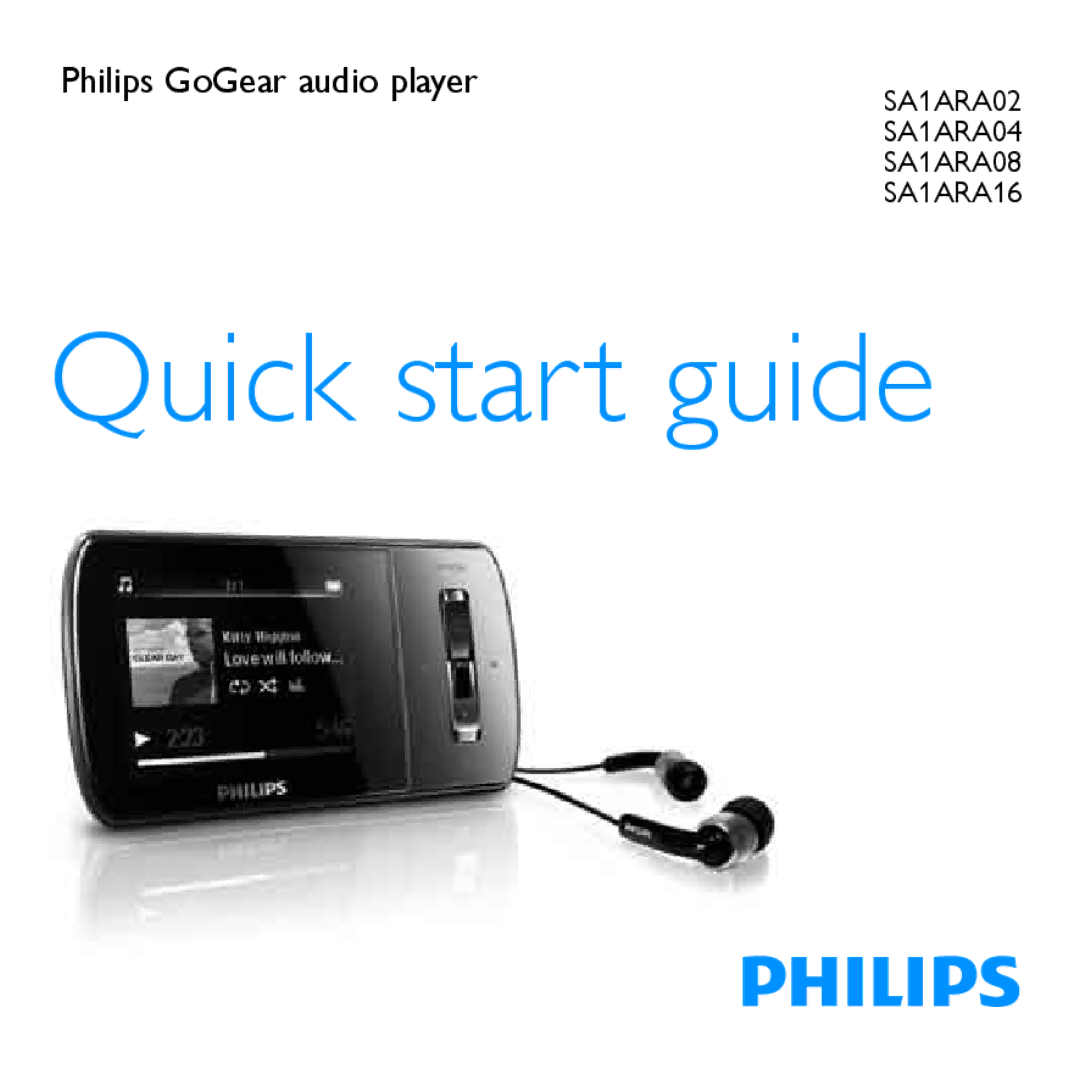 Philips user manual SA1ARA02 SA1ARA04 SA1ARA08 SA1ARA16 