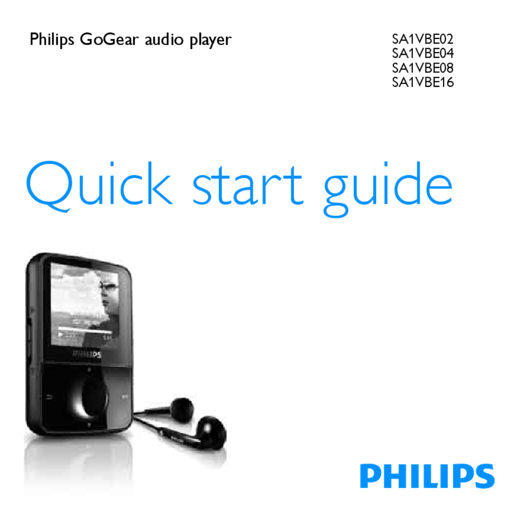 Philips SA1VBE16, SA1VBE02, SA1VBE08, SA1VBE04 quick start Quick start guide 