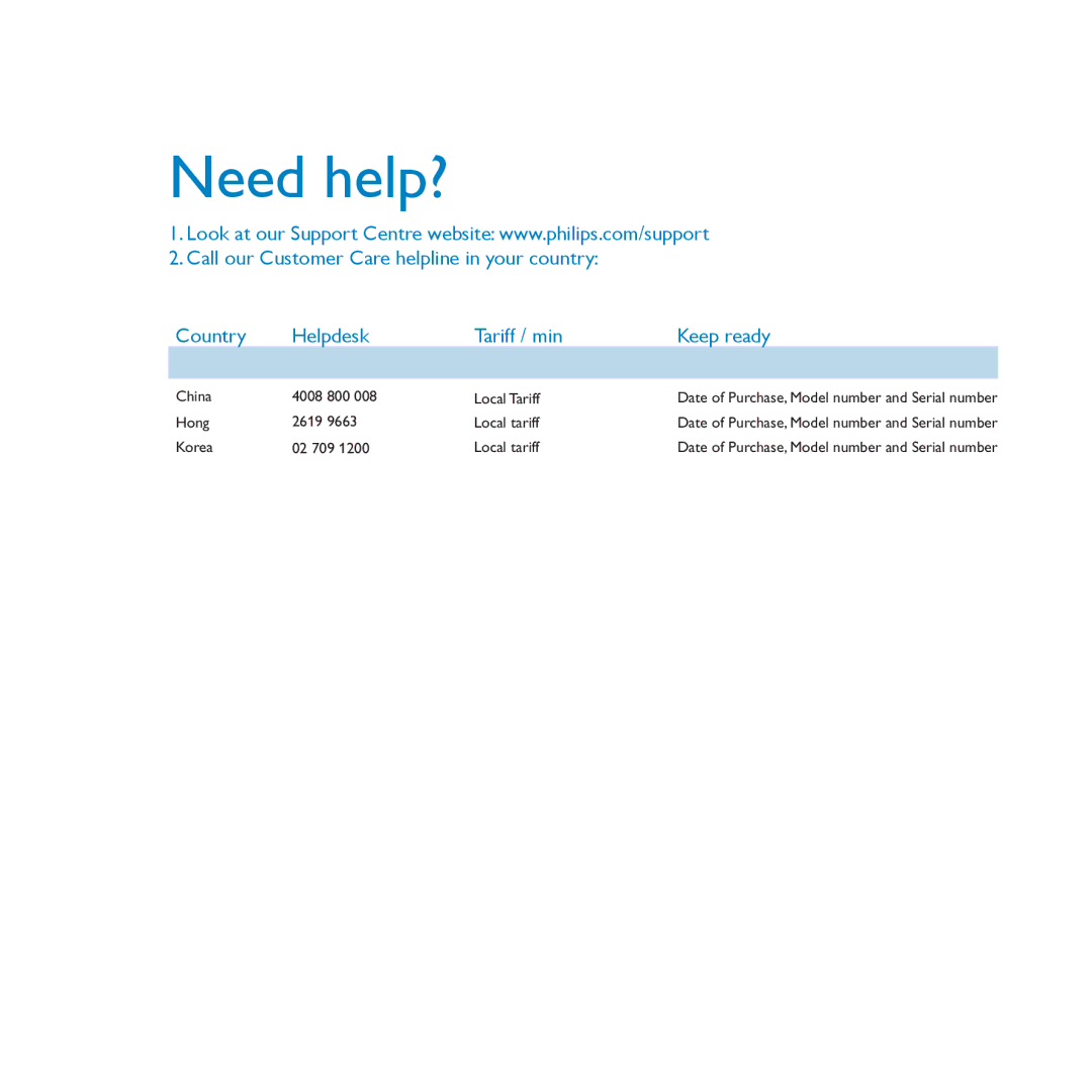 Philips SA2000 user manual Need help? 