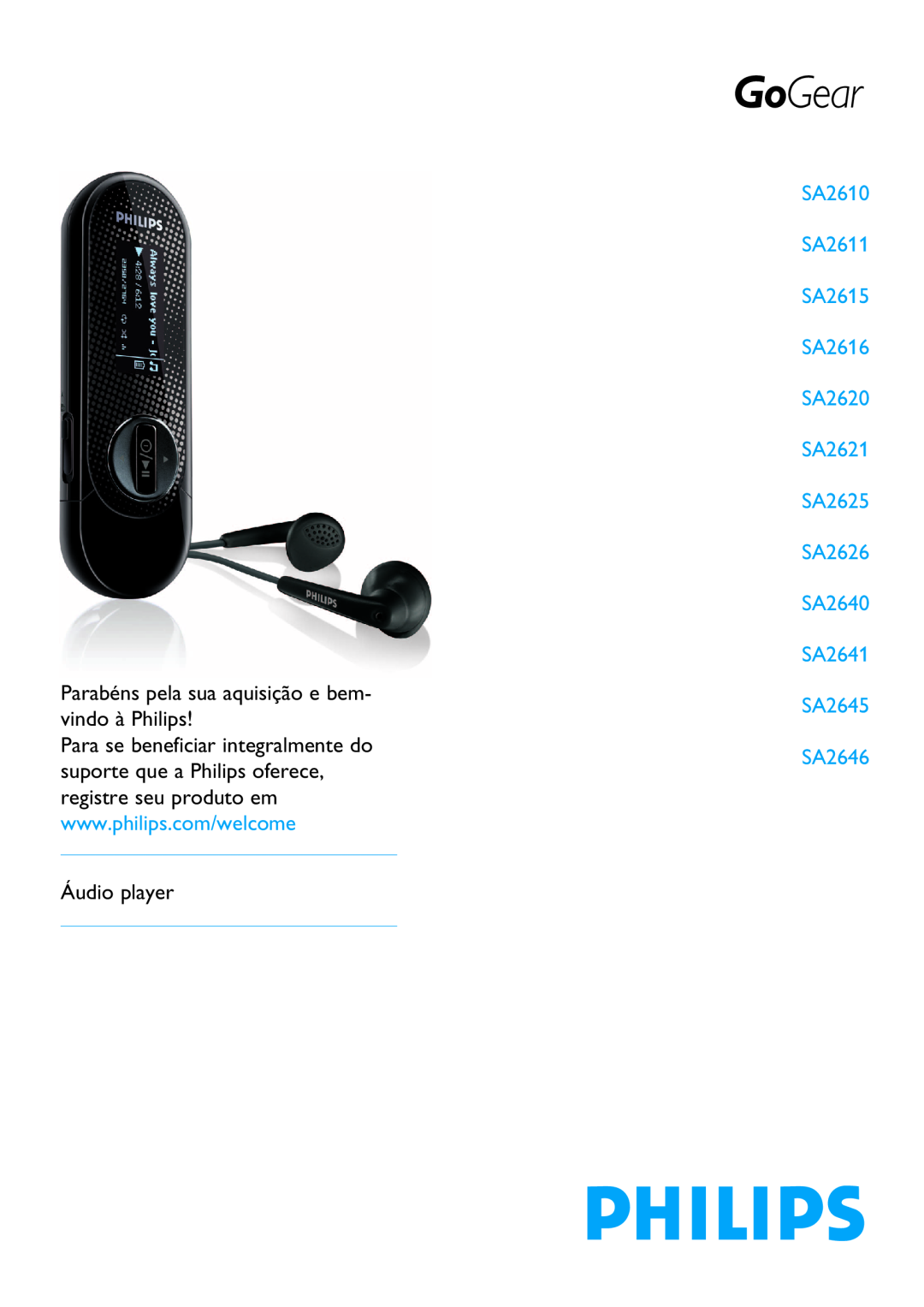 Philips SA2641, SA2646 quick start Philips GoGear audio player, Quick start guide, Install 2 Connect 3 Transfer 4 Enjoy 