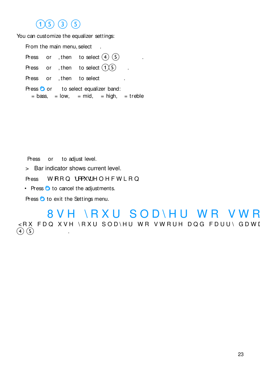 Philips SA2940, SA2920 manual Use your player to store and carry data files, Equalizer custom settings 