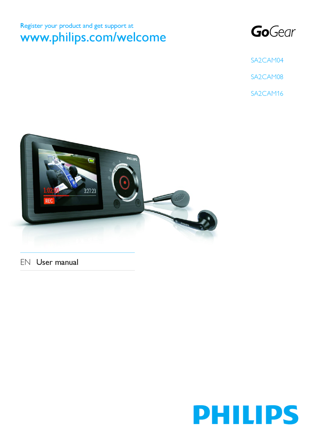 Philips SA2CAM/02 user manual SA2CAM04 SA2CAM08 SA2CAM16 