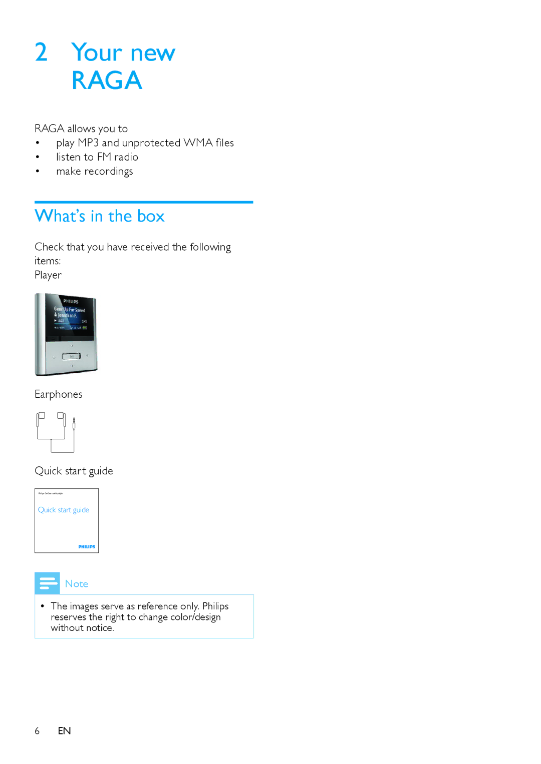 Philips SA2RGA02, SA2RGA08, SA2RGA04 user manual Your new, What’s in the box 