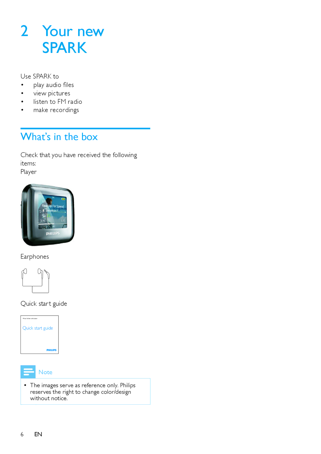 Philips SA2SPK04, SA2SPK08, SA2SPK/00, SA2SPK02 user manual Your new, What’s in the box 