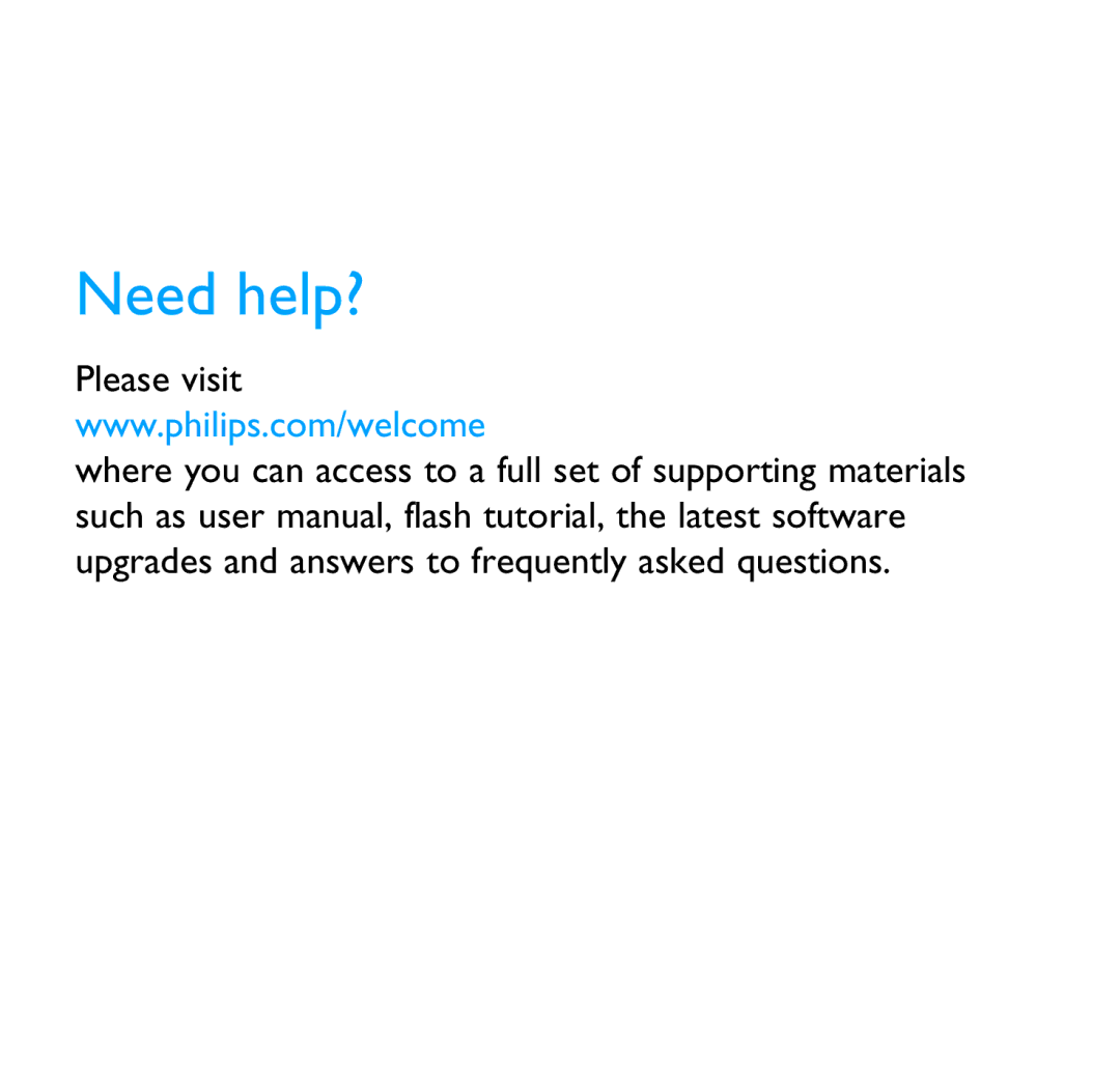 Philips SA3014 quick start Need help? 