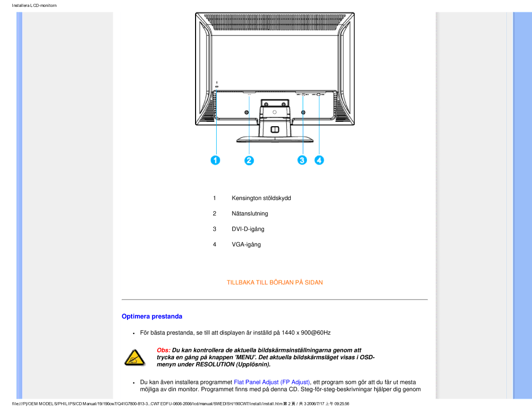 Philips SA4125 user manual Optimera prestanda 