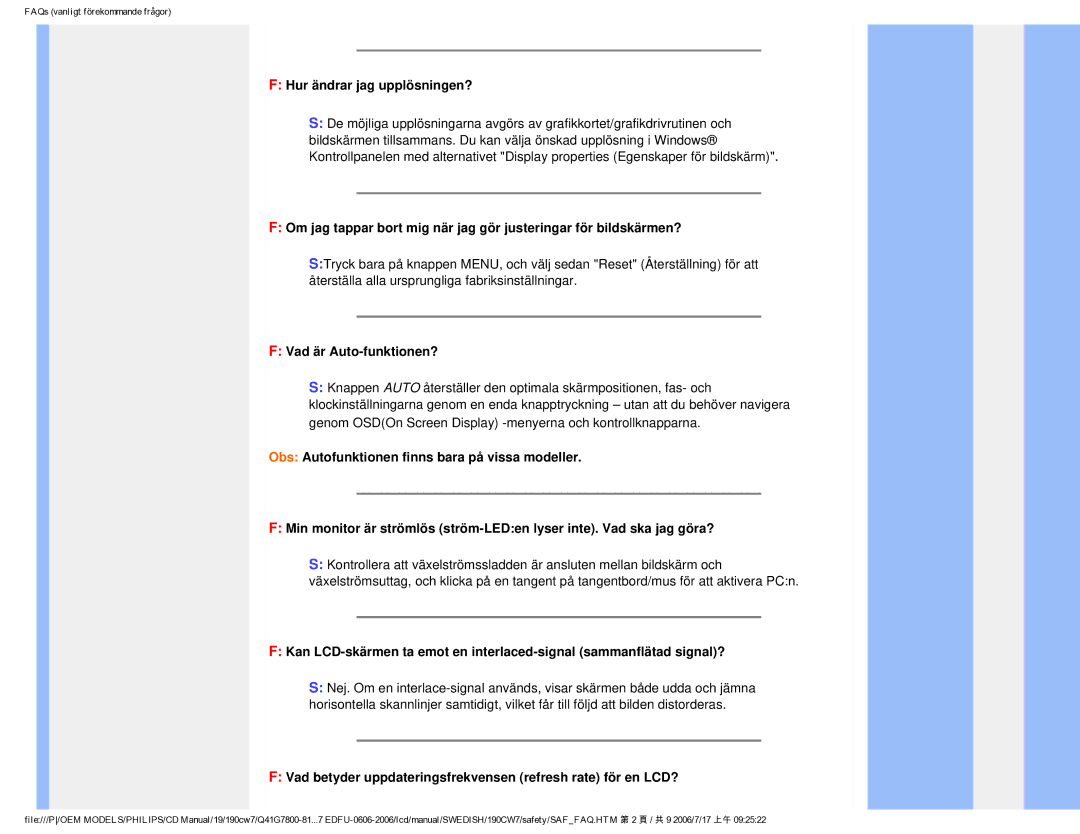 Philips SA4125 user manual Hur ändrar jag upplösningen?, Vad är Auto-funktionen? 