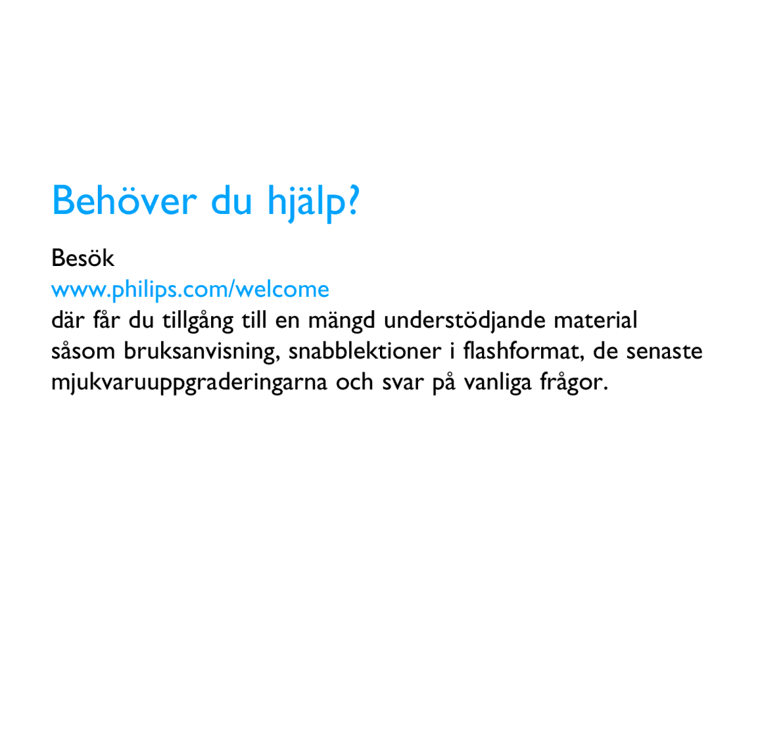 Philips SA4310 manual Behöver du hjälp? 