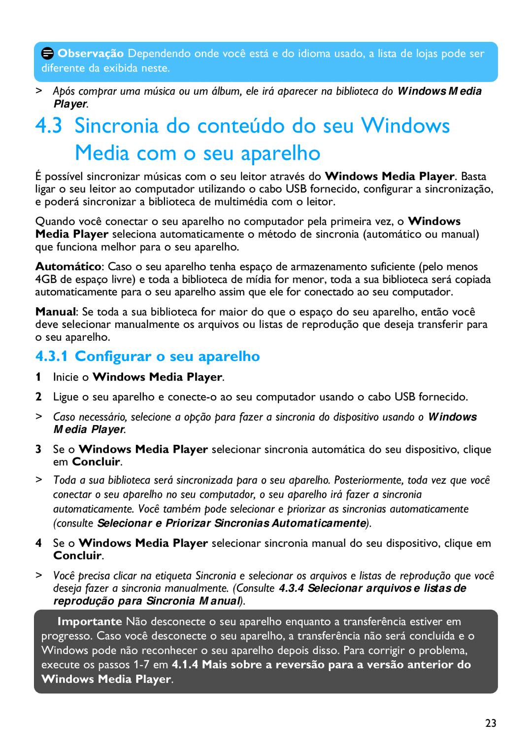 Philips SA4345, SA4340, SA4320, SA4315, SA4325 manual Configurar o seu aparelho 