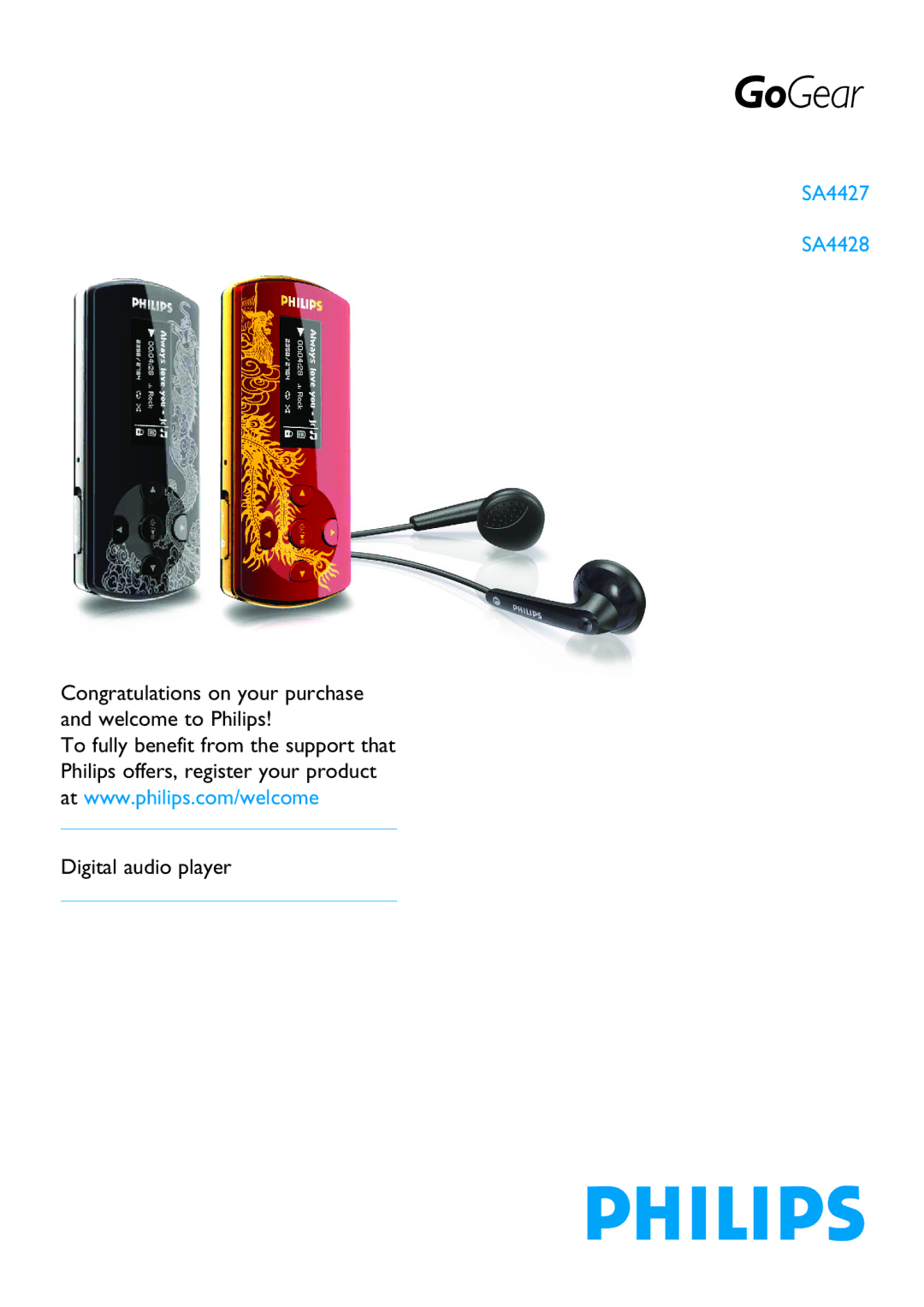 Philips SA4428 manual Digital audio player 