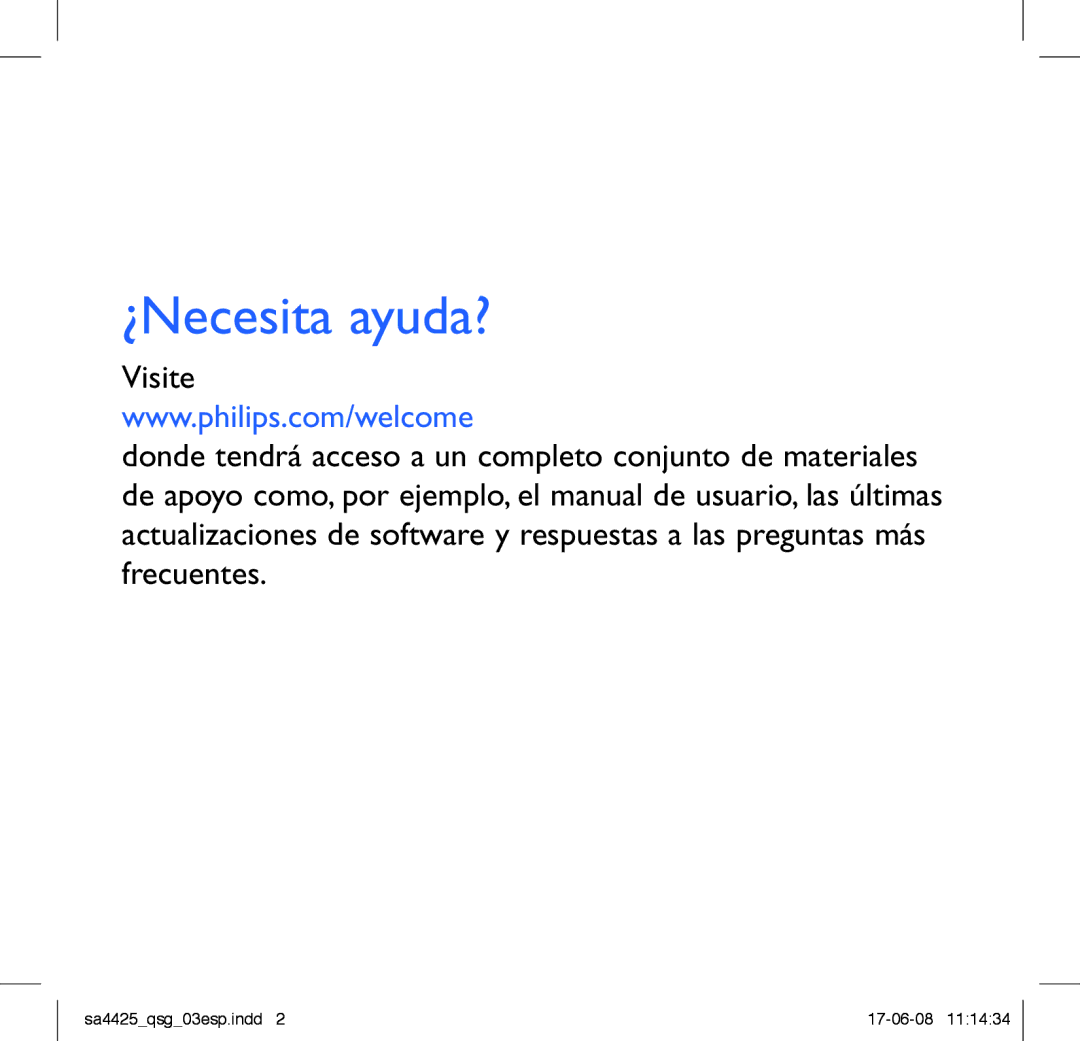 Philips SA4421, SA4480, SA4440, SA4447, SA4420, SA4441, SA4411, SA4410, SA4427 manual ¿Necesita ayuda? 