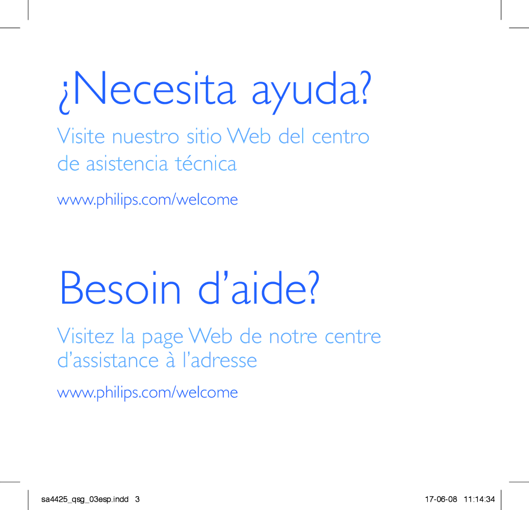 Philips SA4447, SA4480, SA4440, SA4421, SA4420, SA4441, SA4411, SA4410, SA4427 manual ¿Necesita ayuda? 
