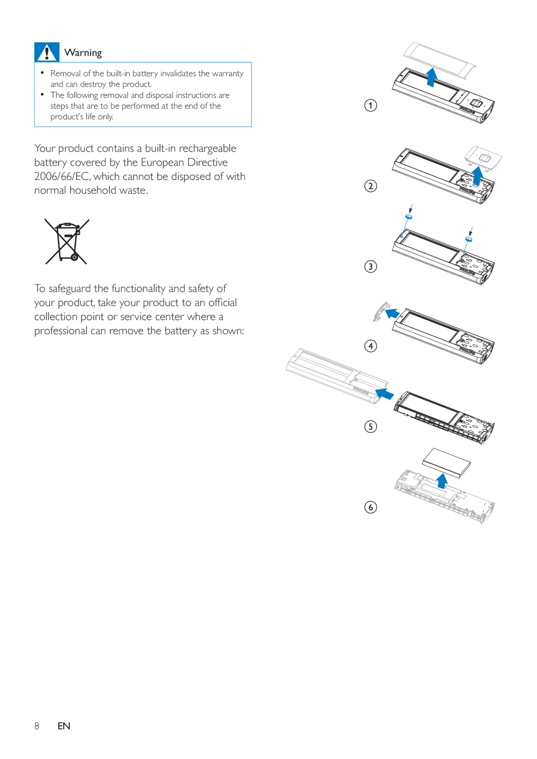 Philips SA4ARA 04, SA4ARA 08, SA4ARA 32, SA4ARA 16 user manual To safeguard the functionality and safety 