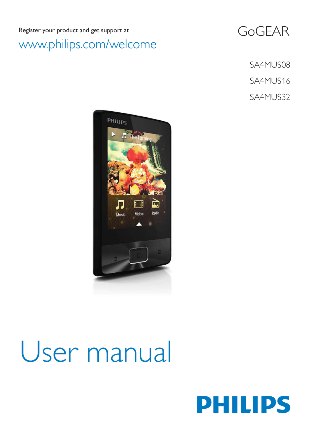Philips SA4MUS32, SA4MUS08, SA4MUS16 user manual Register your product and get support at 