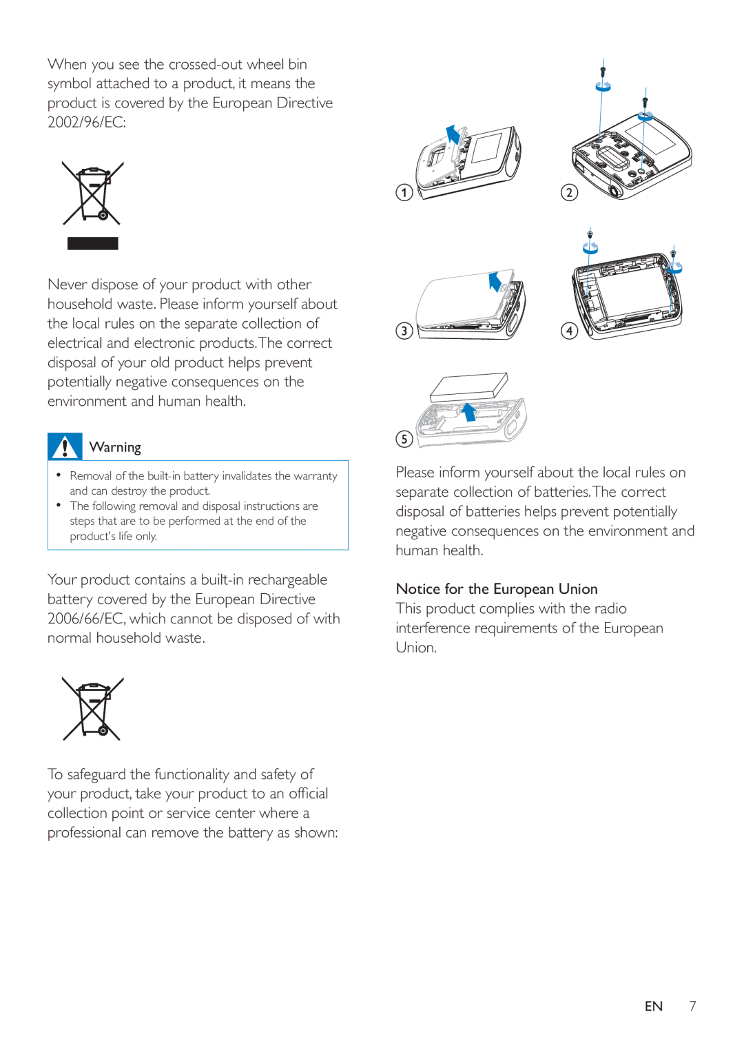 Philips SA4RGA04, SA4RGA02, SA4RGA08 user manual To safeguard the functionality and safety 