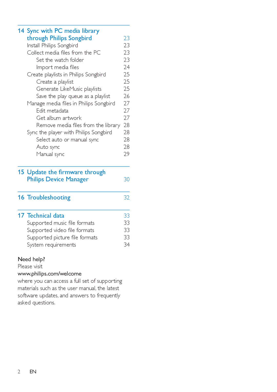 Philips SA4VD408, SA4VD404 user manual PsruwPhgldÀohv 