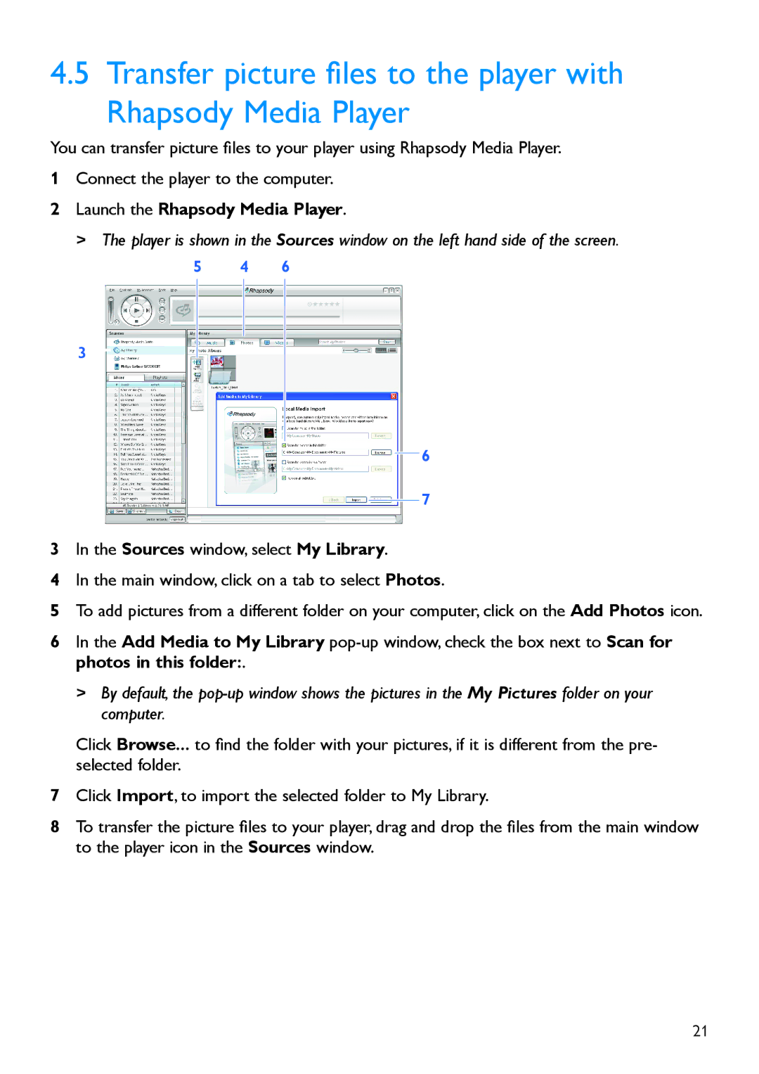 Philips SA5225, SA5295 manual Launch the Rhapsody Media Player 