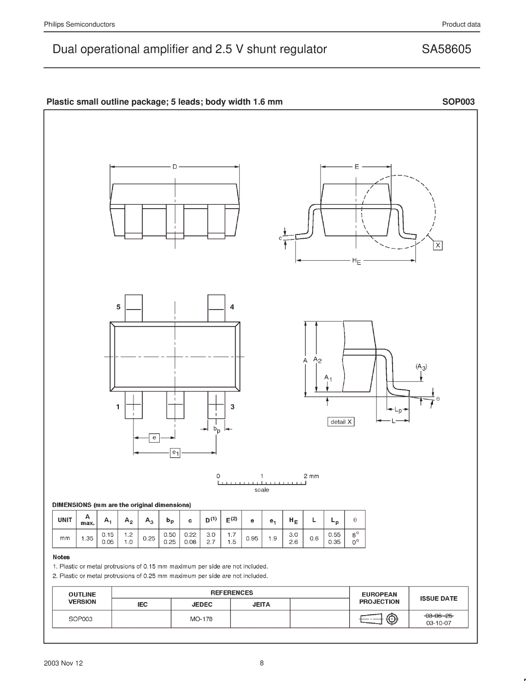 Philips manual Dual operational amplifier and 2.5 V shunt regulator SA58605 