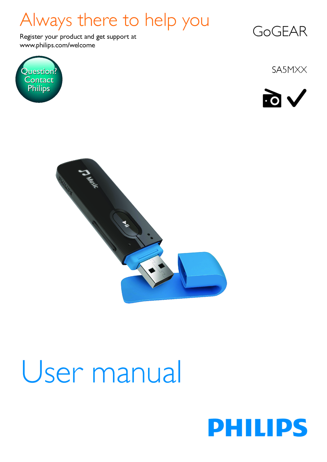 Philips SA5MXX user manual Always there to help you, Register your product and get support at 