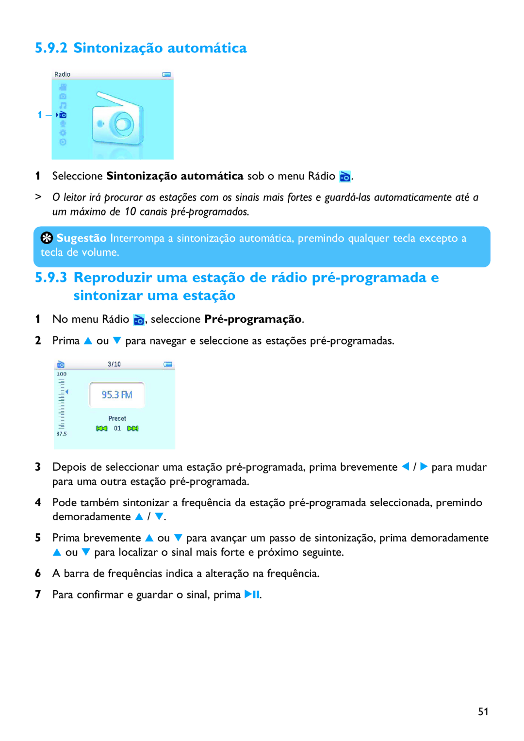 Philips SA6024, SA6045, SA6065, SA6087, SA6015, SA6066, SA6044, SA6046, SA6025, SA6014 manual Sintonização automática 