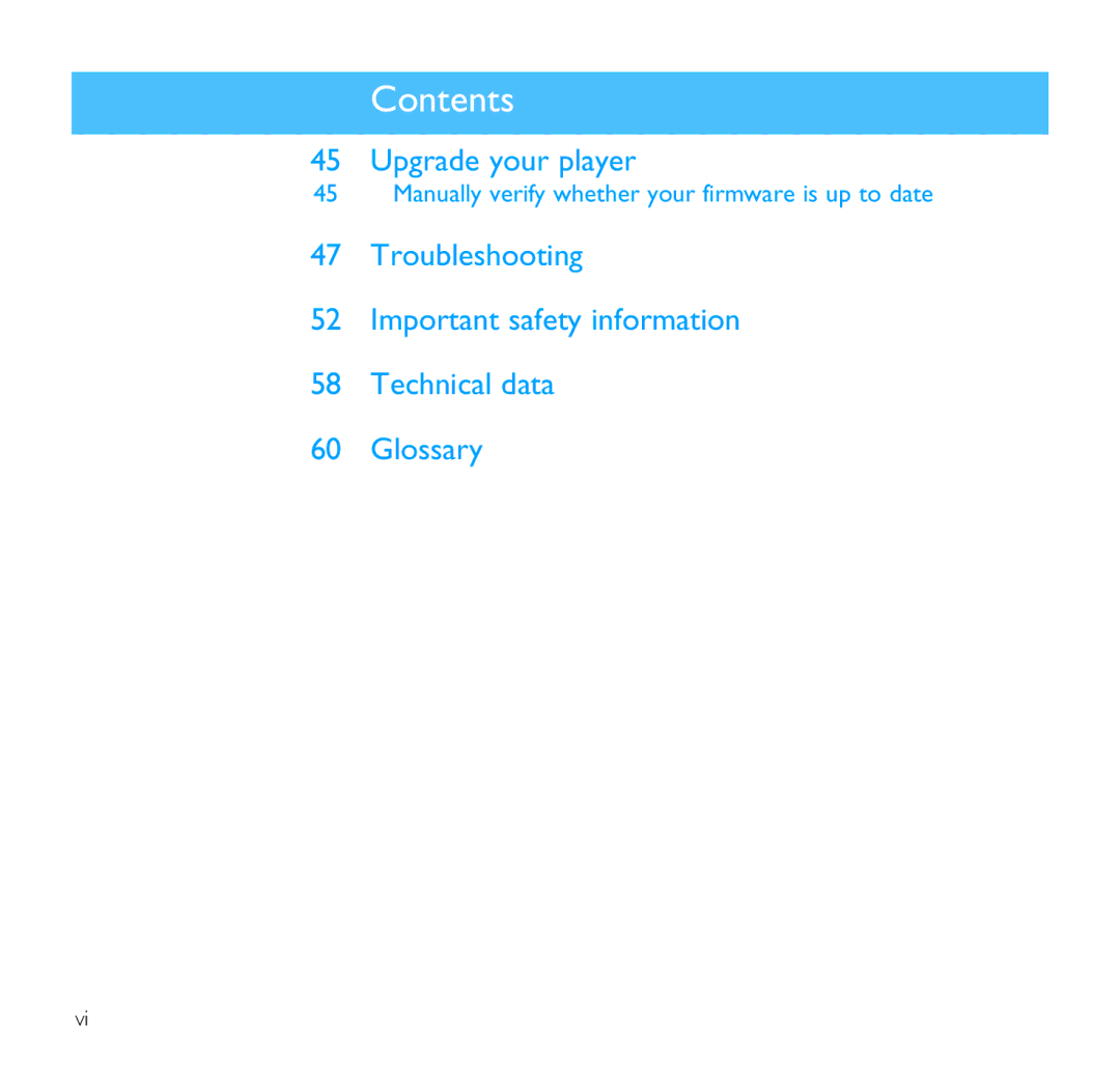 Philips SA9100 user manual Upgrade your player 