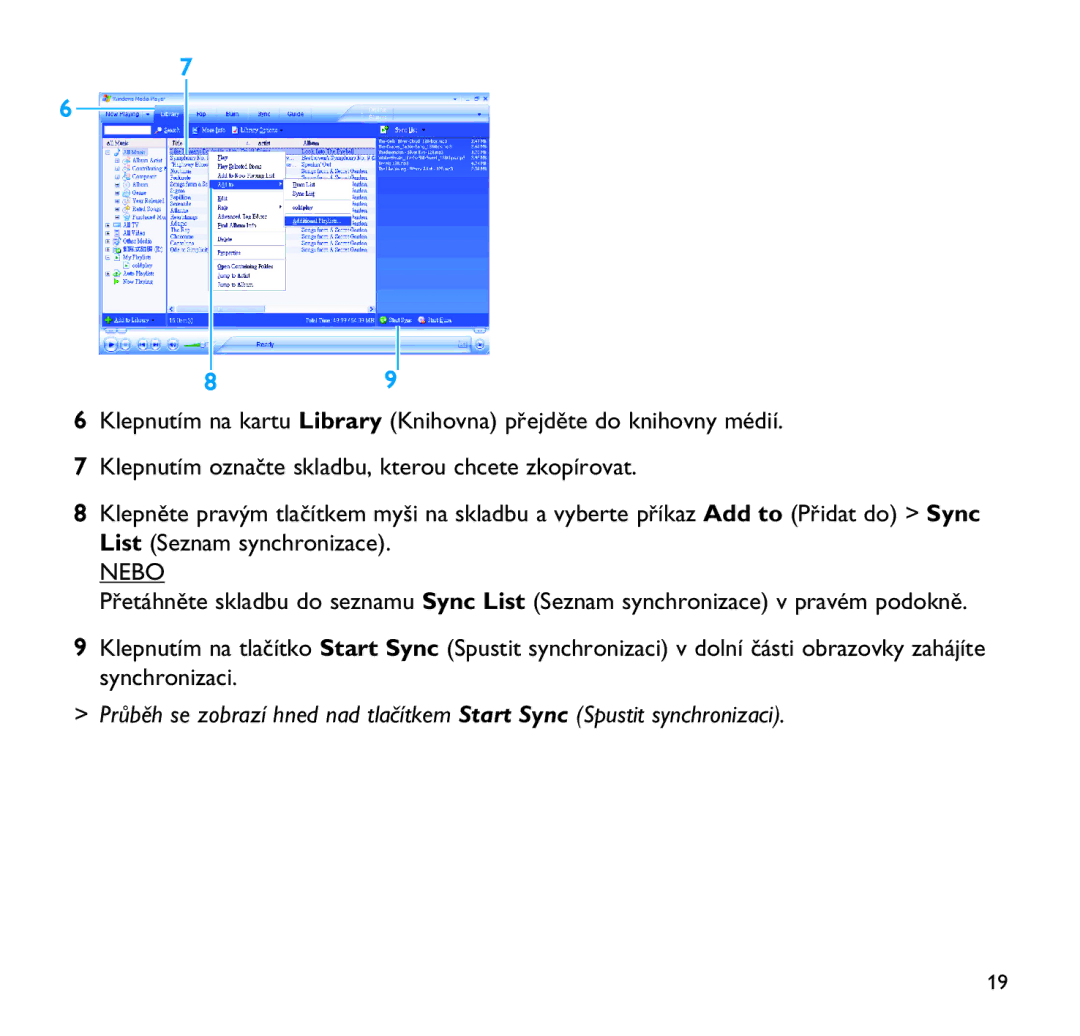 Philips SA9200, SA9100 manual Nebo 