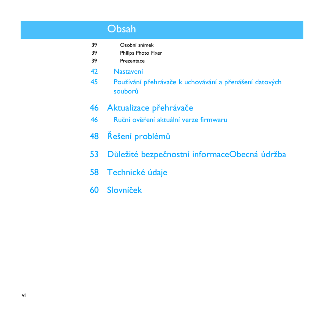 Philips SA9200, SA9100 manual Aktualizace přehrávače 